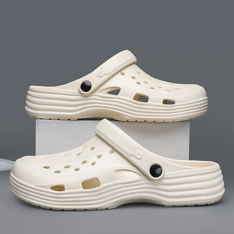 Mens Summer Beach Sandals Unisex Casual Garden Clogs Outdoor Wide Toe Cross Sandals for Ladies Non Slip House Shower Slippers