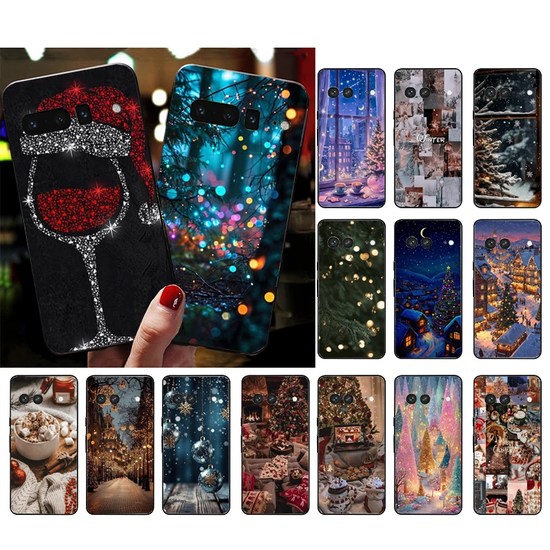 

Phone Case For Google Pixel 10 9 Pro XL 9A 8 7 6 Pro Pixel 8A 7A 6A Pixel 8 7 6 5 Christmas Tree Light Snow