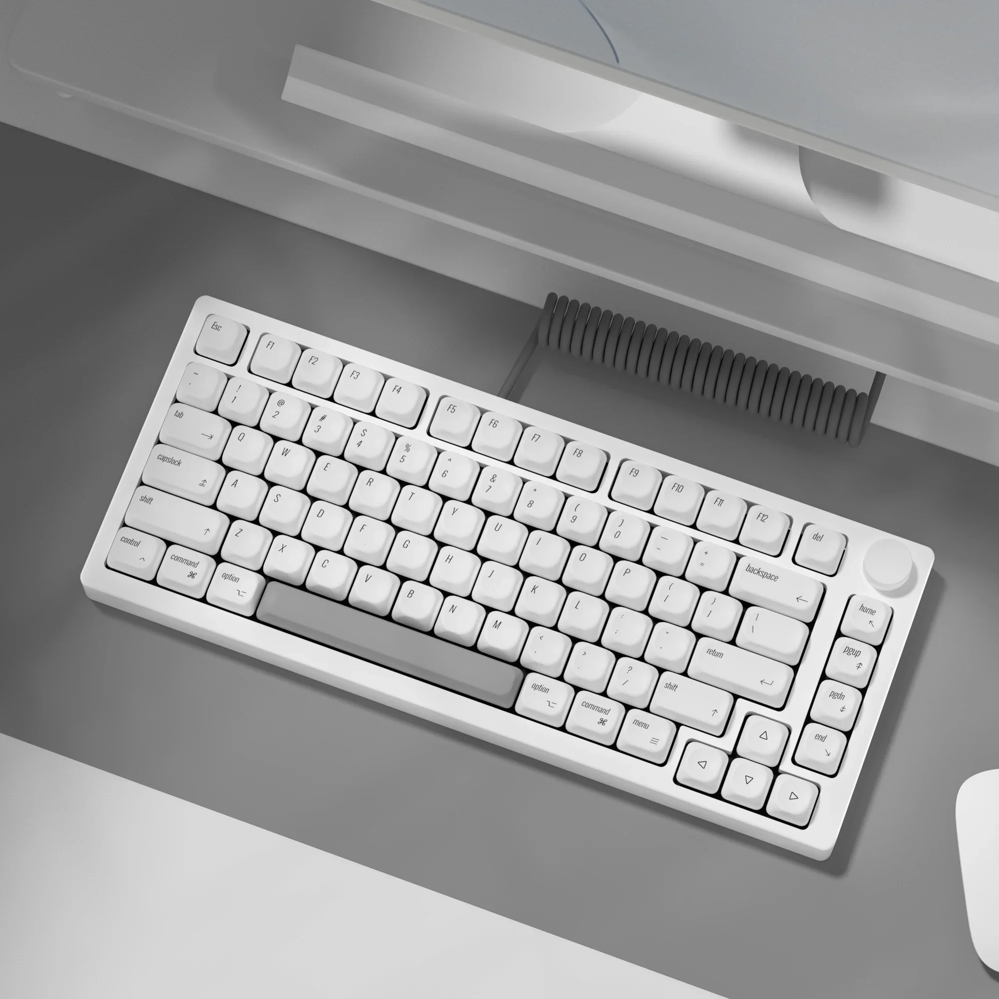 KBDiy KOA Profile Retro MAC Style Keycap Custom White PBT Keycaps ISO for MX Switches ACE68 RAINY75 AK74 gx87 crush80 raven68