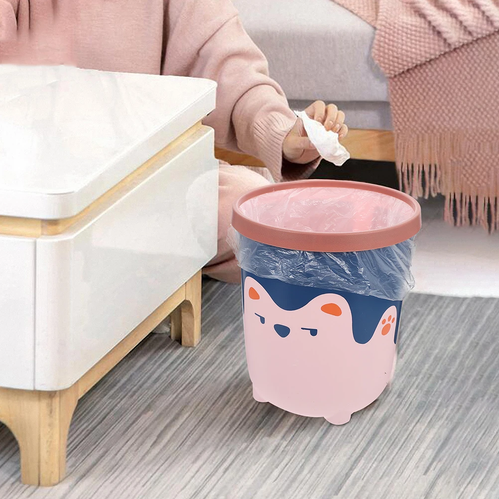 

2 Pcs Creative Cartoon Trash Can Kitchen Garbage Household Cute Bucket Pp Bedroom Office Plastic Bathroom