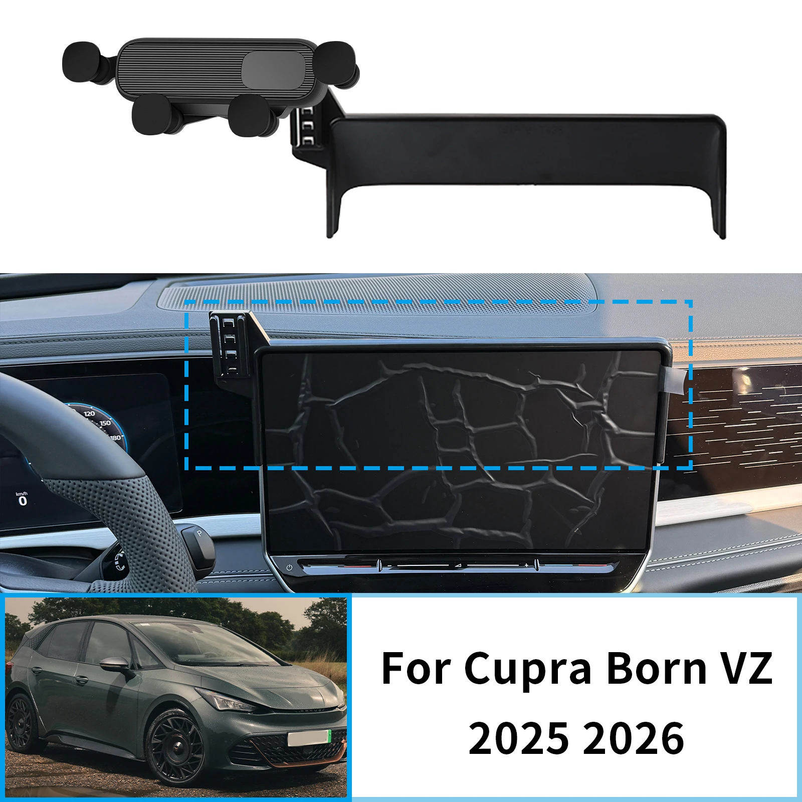 

Автомобильный держатель для мобильного телефона, подходит для Cupra Born VZ 2025 2026, 12,9-дюймовый GPS-кронштейн, навигационная подставка, автоаксессуары