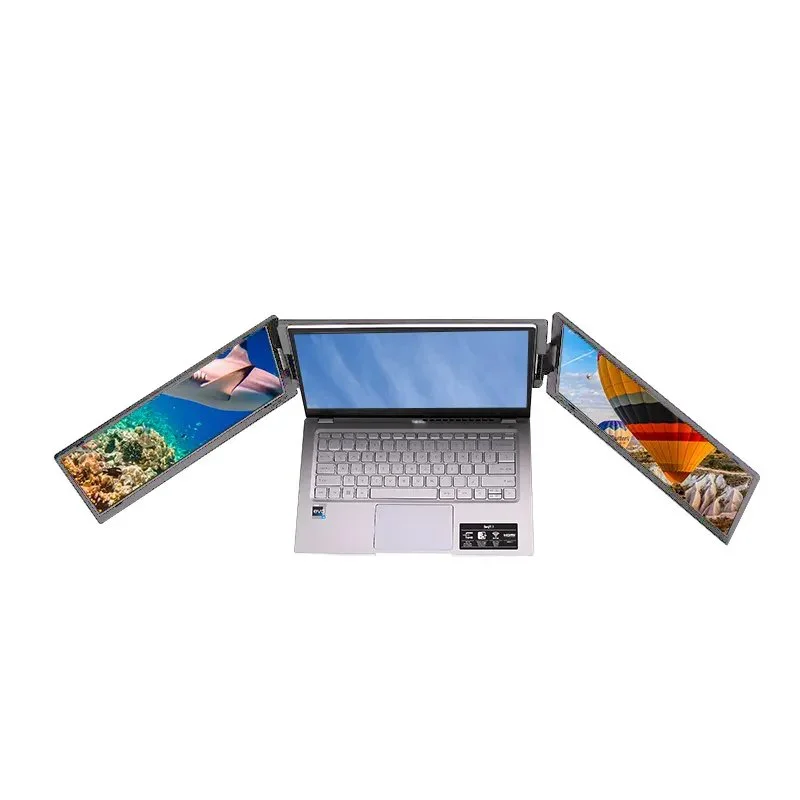 High Quality Aluminum 13.3 14 15.6 Inch Notebook Extended Display IPS Screen Triple Portable Dual Monitor for Laptop