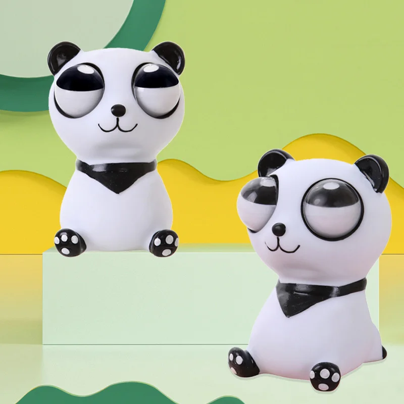 かわいい目飛び出すパンダフワフワそわそわおもちゃ動物ストレスリリーフボール減圧感覚スクイーズ大人子供のためのホリデーギフト