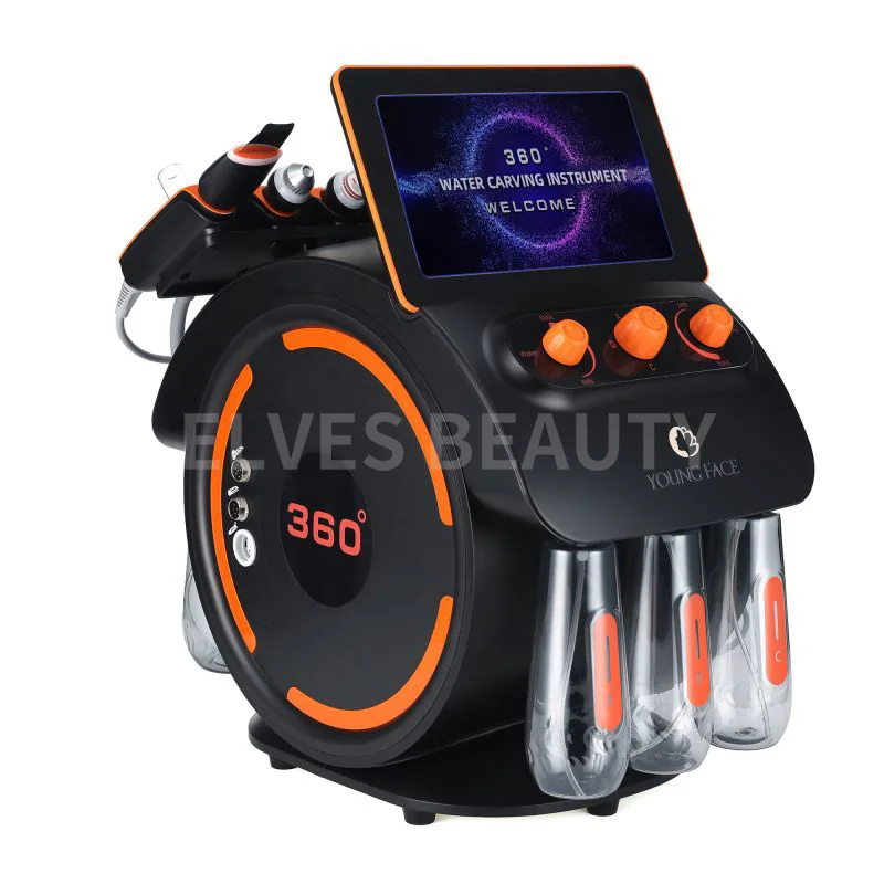 New 6 In 1 Water Dermabrasion Machine Visible Hydra Dermabrasion Skin Detection Blackhead Removal Oxygen Jet Facial Bubble Machi