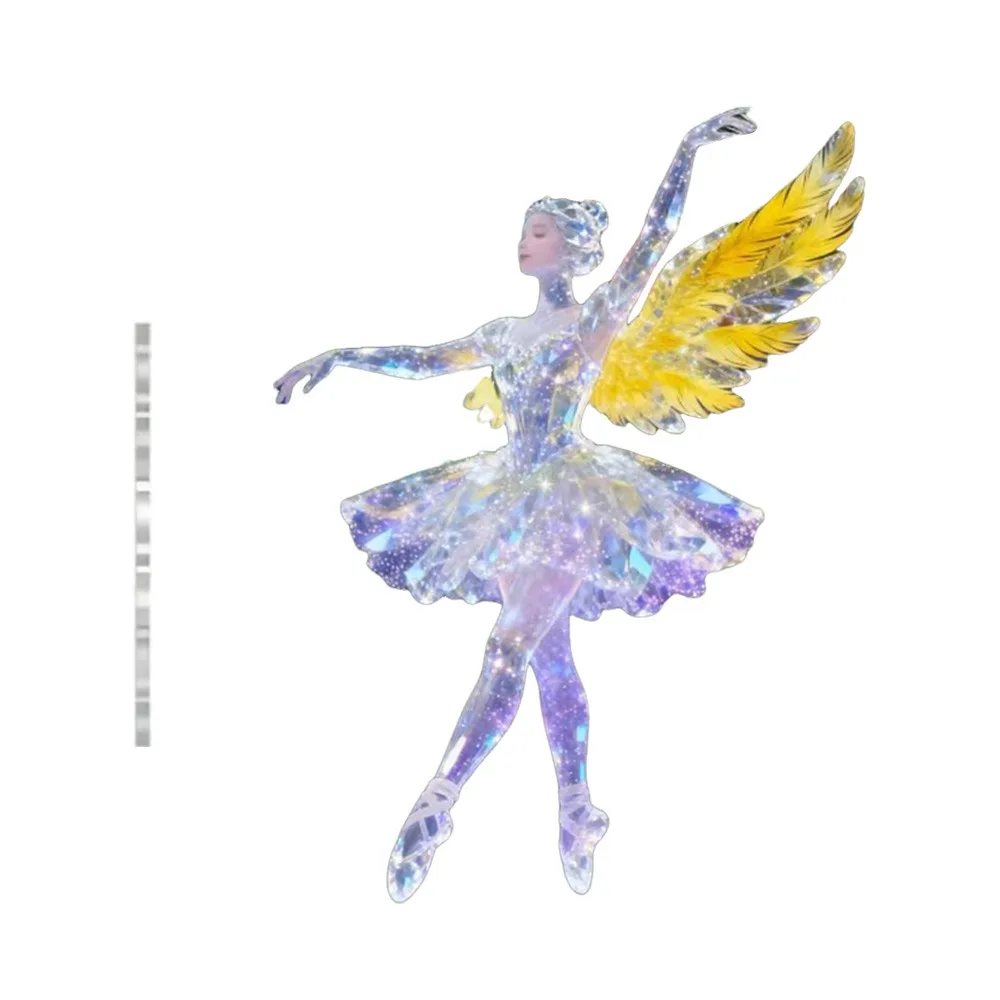 

2D Flat Christmas Hanging Pendant Ballerina Shining Rabbit Horse Pendant Acrylic Simulation Xmas Tree Hanging Ornament