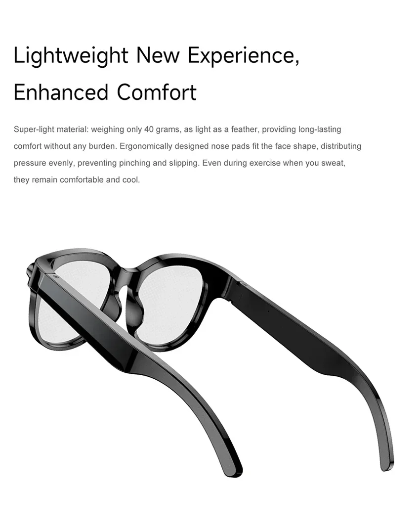 Lenovo ThinkPlus AI Smart-Brille mit Übersetzungsfunktion, Bluetooth, Sprachaufzeichnung, Musikwiedergabe – intelligente Sonnenbrille für Damen und Herren. – Detail 17