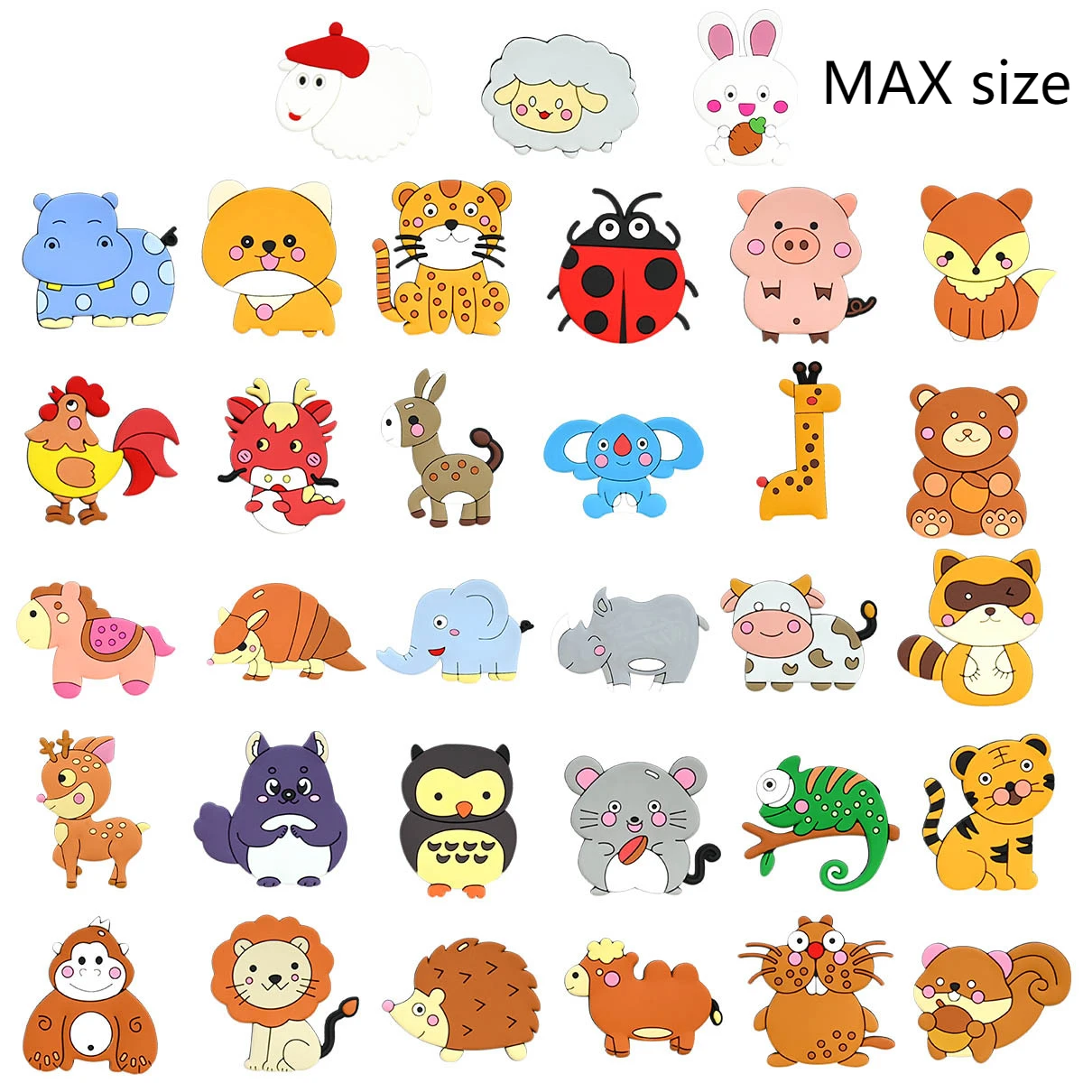 2pcs lot MAX size PVC animal monkey tiger lion sheep deer cow pig shoe buckles charms accessories decorations for clog tumbler