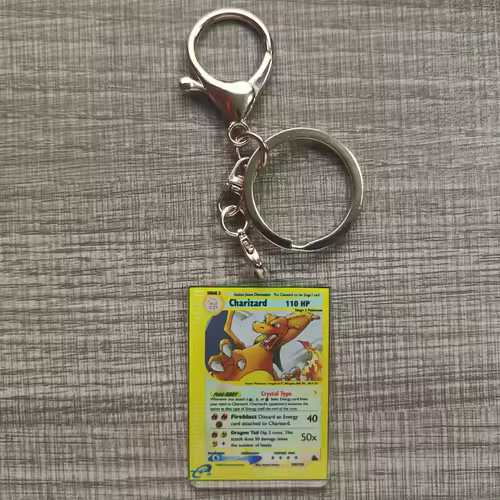 Pokemon Anime Small Card Key Chain Charizard Keychains Blastoise Venusaur Mewtwo Diy Acrylic Action Toy Figures Game Collection - Image 20
