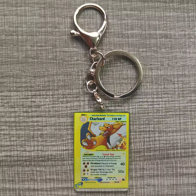Pokemon Anime Small Card Key Chain Charizard Keychains Blastoise Venusaur Mewtwo Diy Acrylic Action Toy Figures Game Collection - Image 20