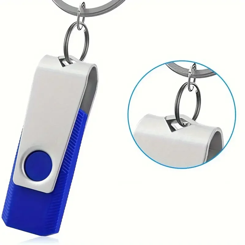 Free Custom Laser Engraving LOGO Silver Metal Clip Blue USB2.0 High-speed Flash Drive 4GB 8GB 16GB 32GB 64GB 128GB