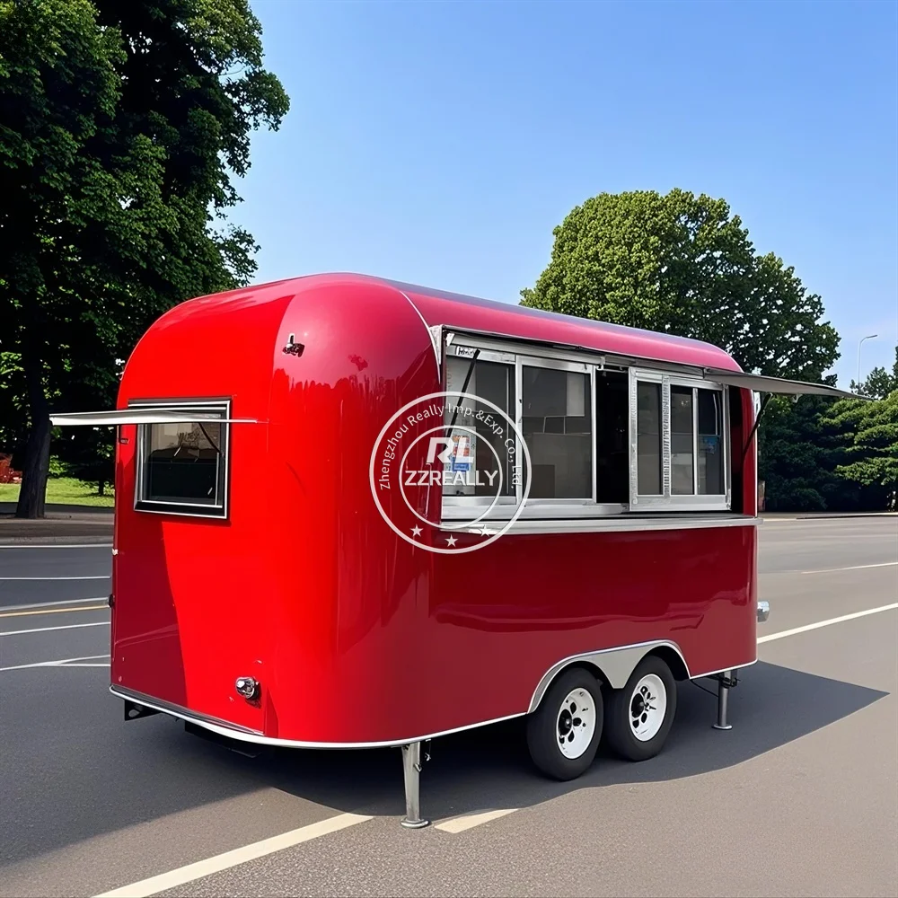 

Mobile Food Trucks Customized Size Street Fast Food Truck Concession Trailer Snack Cart Van