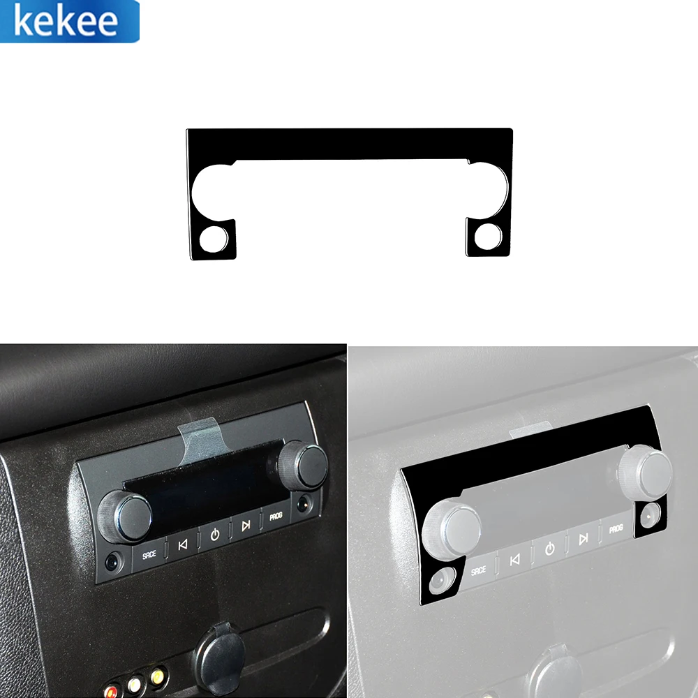 

For Chevrolet Silverado For GMC Sierra 07-14 Piano Black Rear Music Player Control Cover Car Interior Trim Accessories Sticker