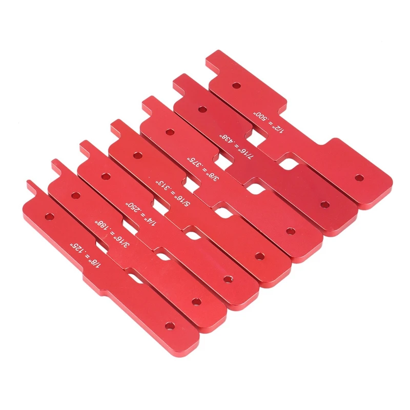 

7Pcs Precision Router Saw Table Setup Bars Depth Test Distance Aluminum Alloy Set Up Bar Woodworking Measuring Block