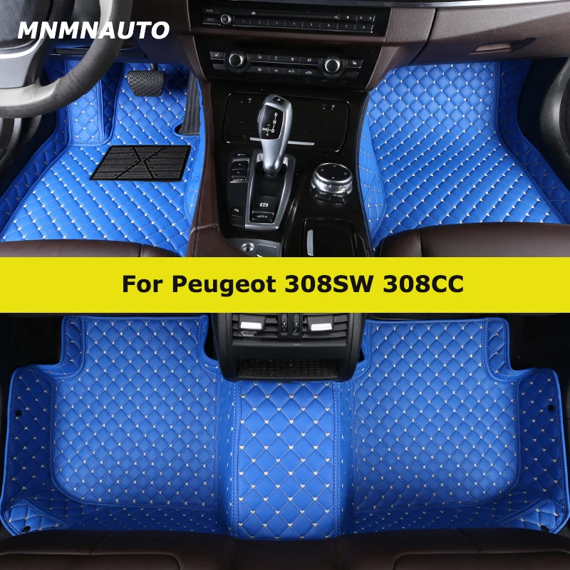 MNMNAUTO Custom Car Floor Mats For Peugeot 308SW 308CC Auto Carpets Foot Coche Accessorie