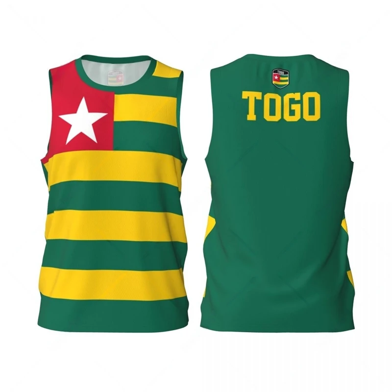 Togo Flag Basketball Tank Top Fashion Summer 3D National Emblem Printed Jersey Vest Loose Breathable Sports Sleeveless Tees