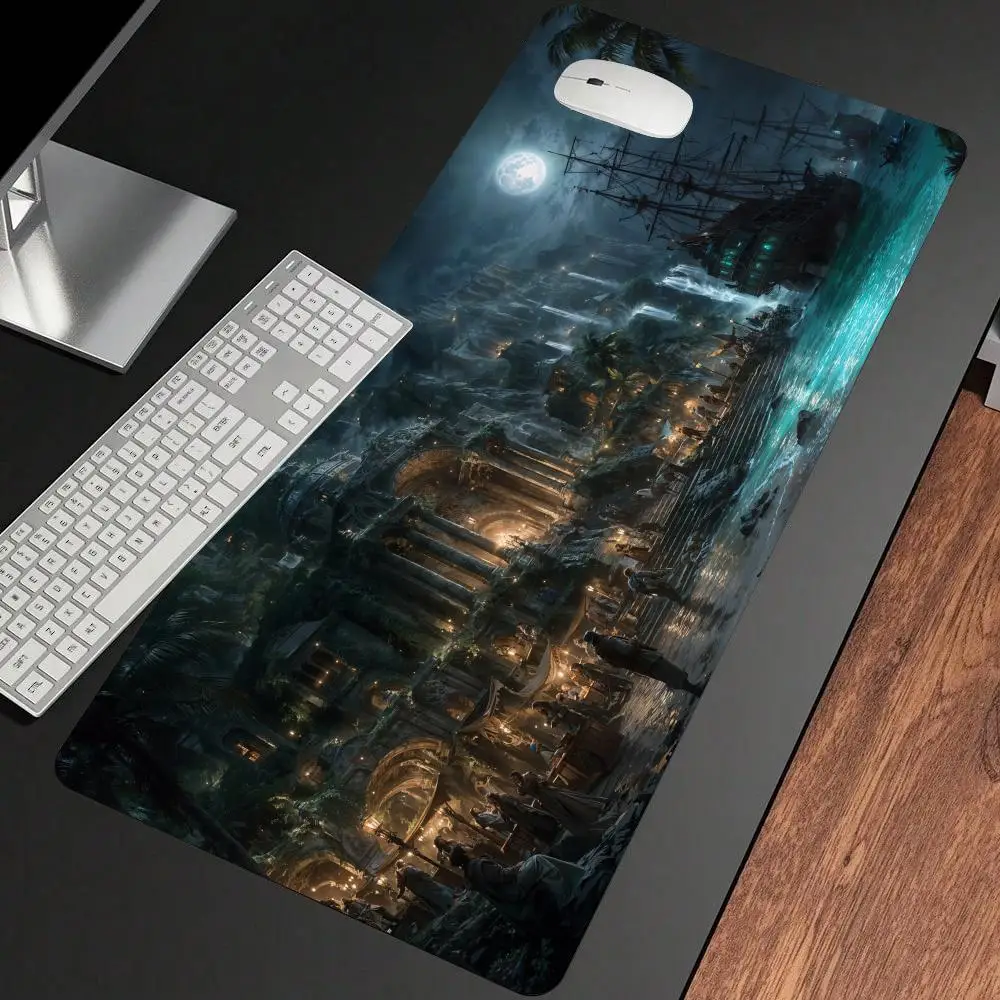 Piratenschiff Muster Design Anime Mauspad Schreibtischmatte Gaming Matte Gamer PC Zubehör Tastatur Mauspad Büro Pad wasserwaschbar