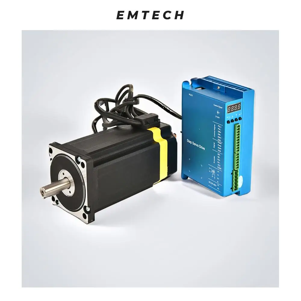 Kit Pengontrol Hibrida Berkinerja Tinggi EMTECH 1.8 Derajat, Driver Motor Loop Tertutup Efisiensi Tinggi, Driver Motor Stepper NEMA