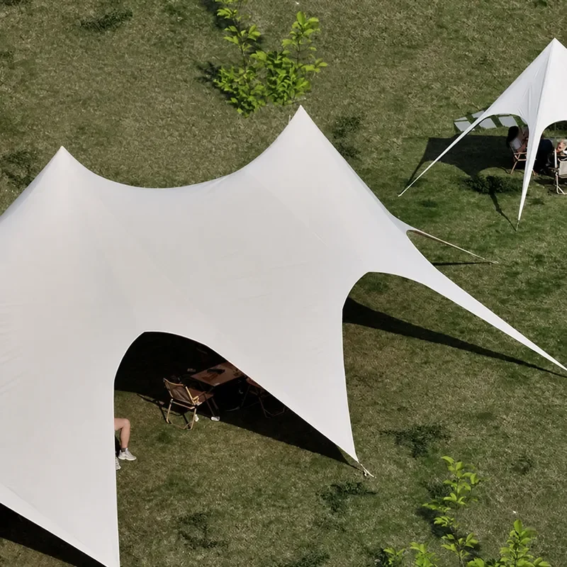 Outdoor Super Large Three Peaks Tent Camping Dome Canopy Octopus Single Double Peaks Lotus Canopy for Hiking and Adventure