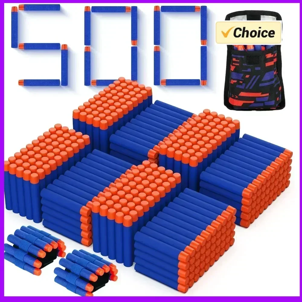 500pcs-eva-dart-for-toys-gun-n-elite-series-guns-darts-gun-refill-bullets-ammo-packs-toys-gun-bullets-non-toxic-and-soft
