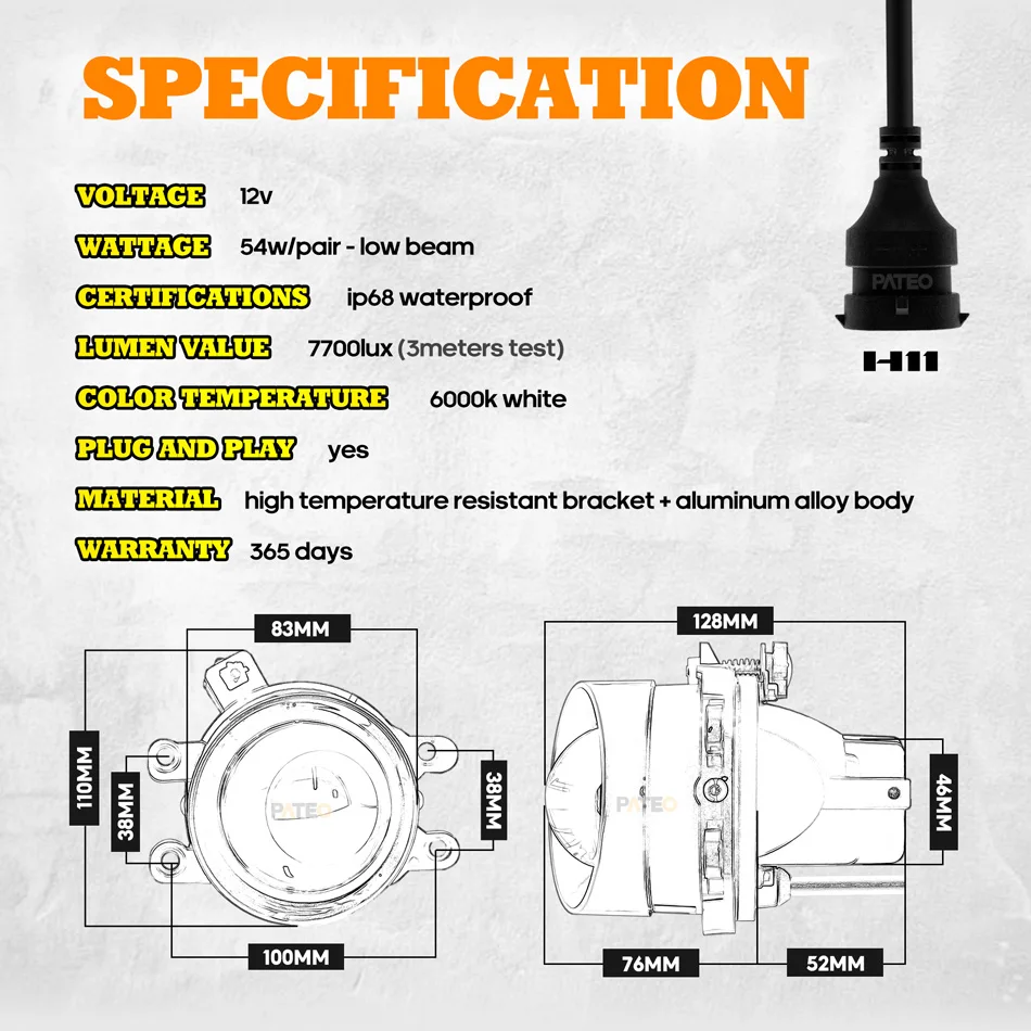 Low Beam LED Fog Lenses Single Beam 3 Inch Fog Lights For Toyota Camry Corolla Yaris RAV4 Avensis Aygo Prius Car Accessories