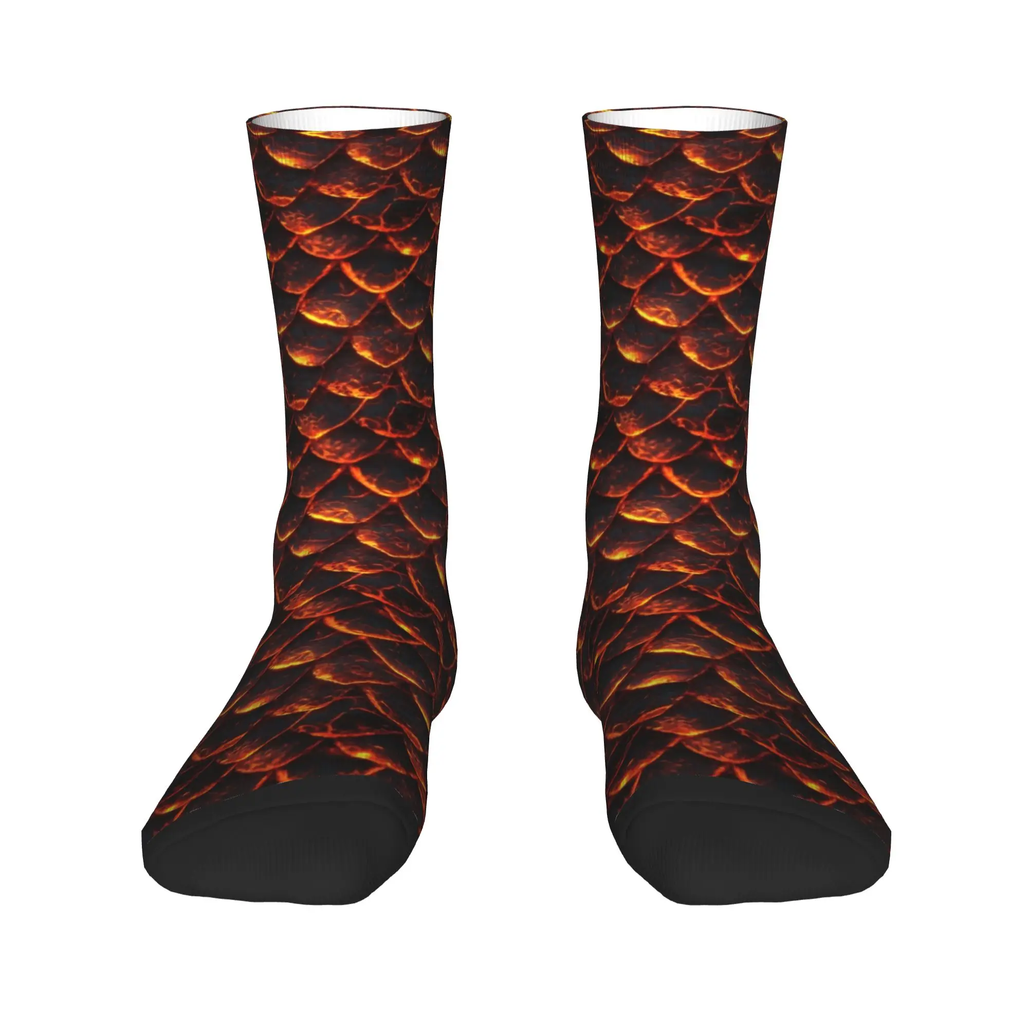 Kawaii Stockings The Skin Scales Of The Fire Dragon  Socks Men Women Warm Soft  Running Crew Socks