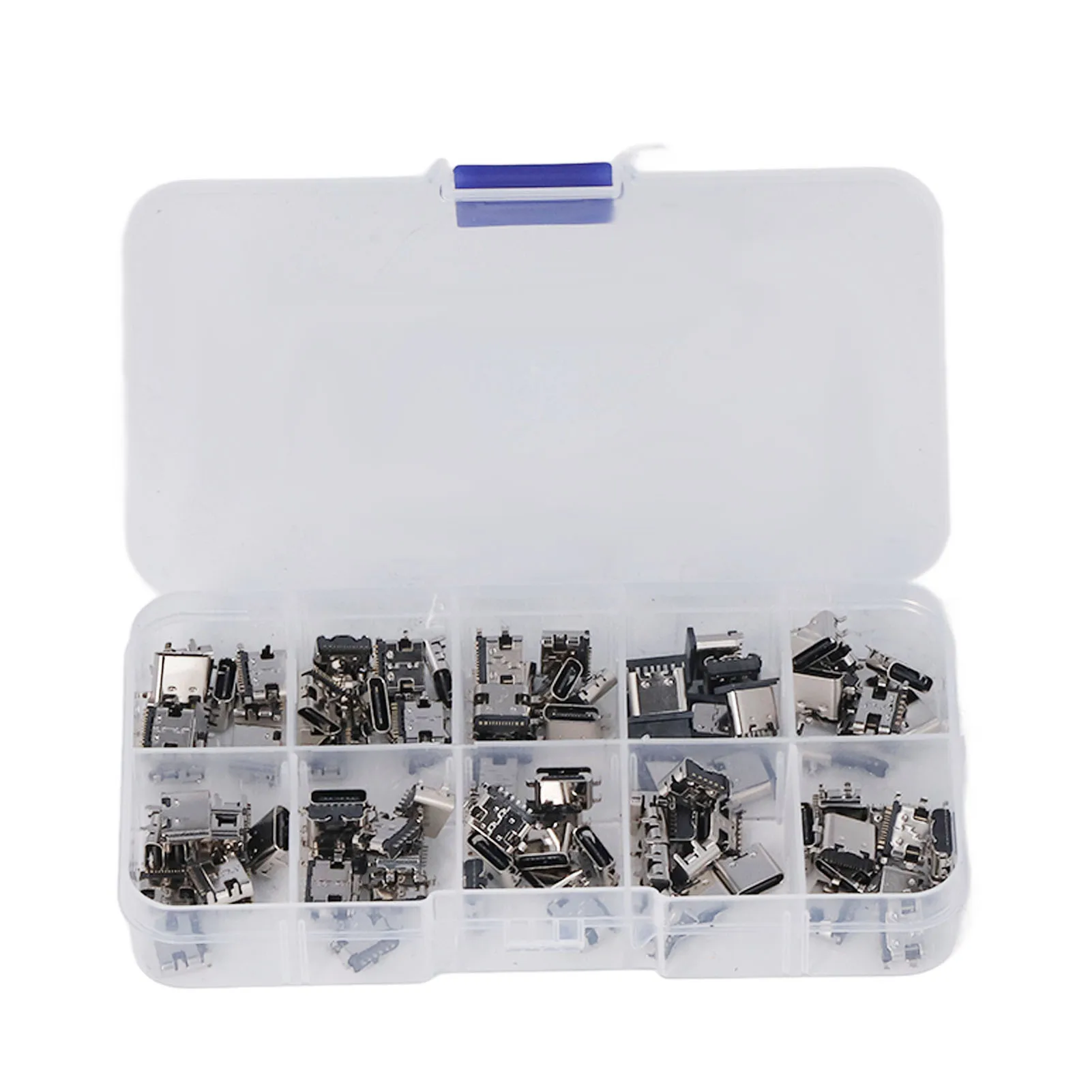 100 Pcs TYPE C USB Female Plug Connector Jack Solder Repair Replacement Adapter Assortment Set