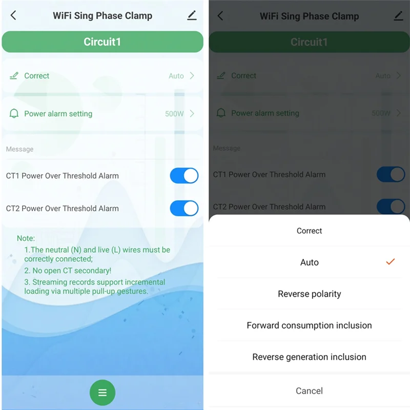 AA08-Tuya WIFI contatore di energia intelligente bidirezionale 80A 110 V/240 V con morsetto per trasformatore di corrente 2 canali monitor di alimentazione controllato da app