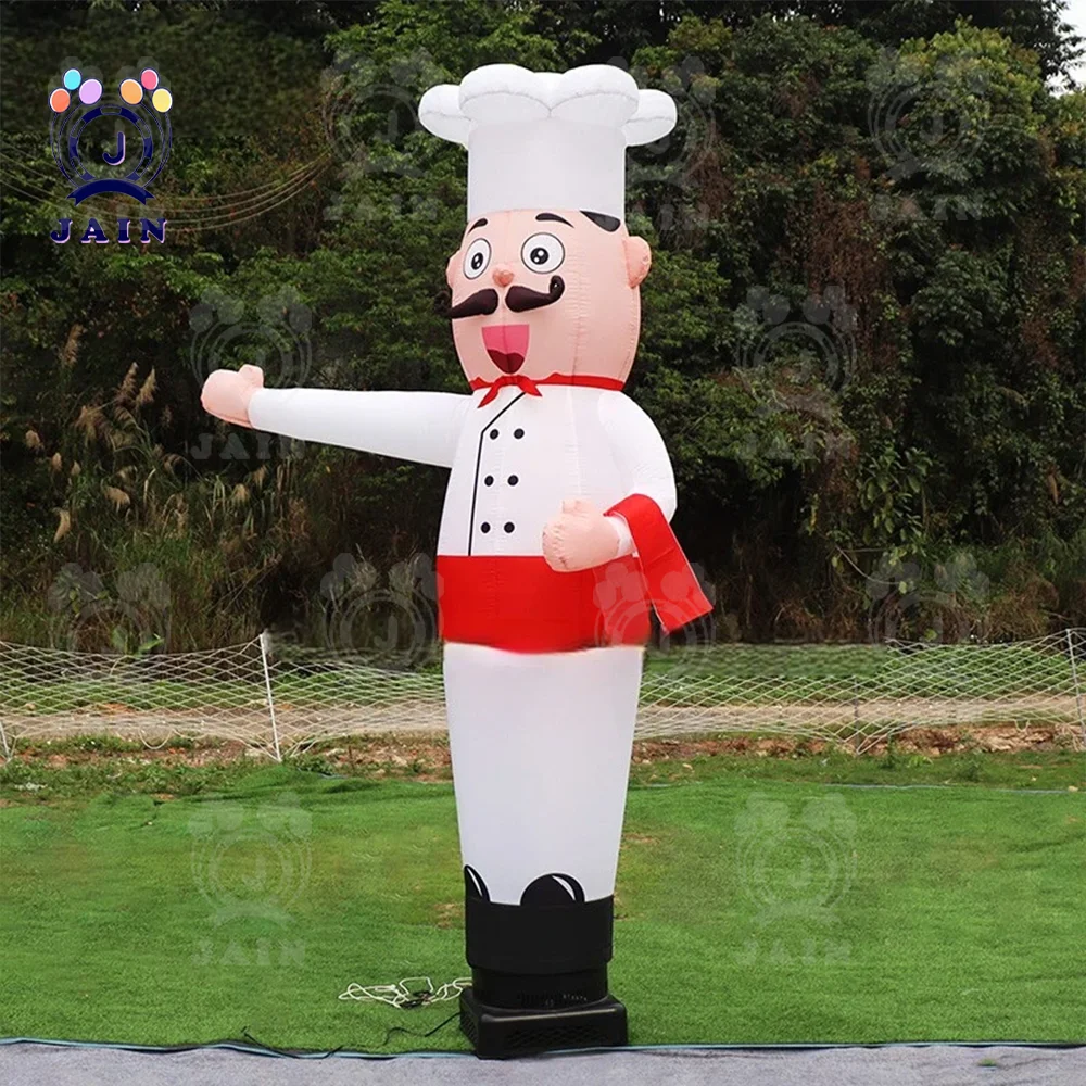 Advertising Inflatable 2.5m High Cartoon Chef Aerial Dancer One-legged Man Inflatable Chef/Cartoon Model For Promotion