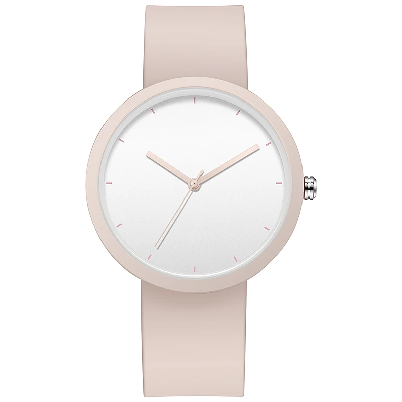 Minimalism Watch For Women 41mm Case with PVD Finish Rubber Strap