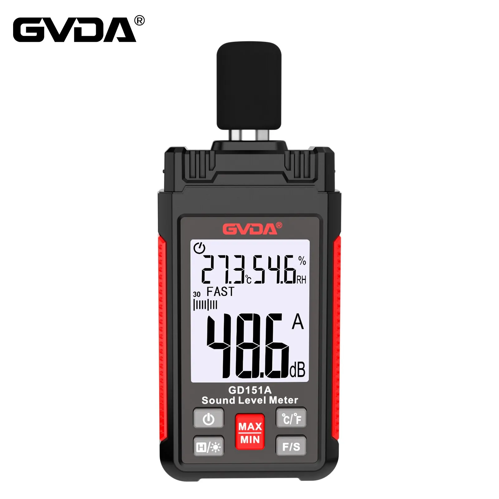 GVDA Digital Min Audio misuratore di livello sonoro DB strumento di misurazione sonometro Decibel 30-130dB Monitor portatile con Decibel di rumore