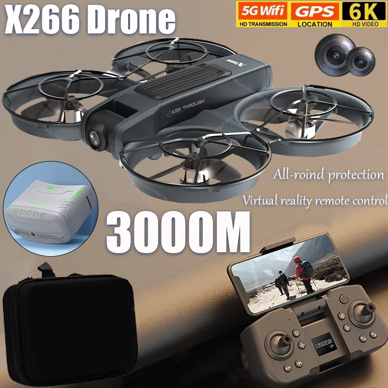 

НОВЫЙ Дрон X226 VR с дистанционным управлением, бесщеточный, с двойной передачей изображения, HD-воздушная, оптический поток, устройство для предотвращения препятствий, БПЛА, игрушка для мальчиков