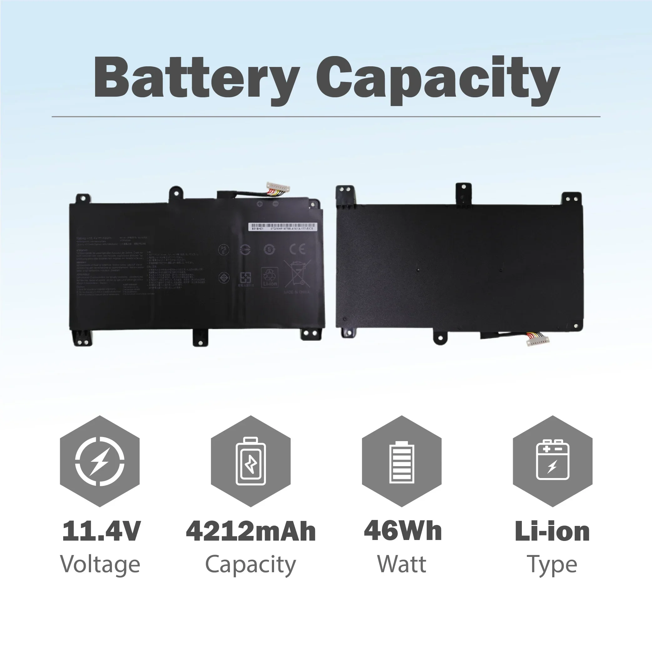 بطارية 11.4V4240mAh B31N1726 لبطارية الكمبيوتر المحمول ASUS FX80GE/GM FX86FE/FM FX504 FX505 #3