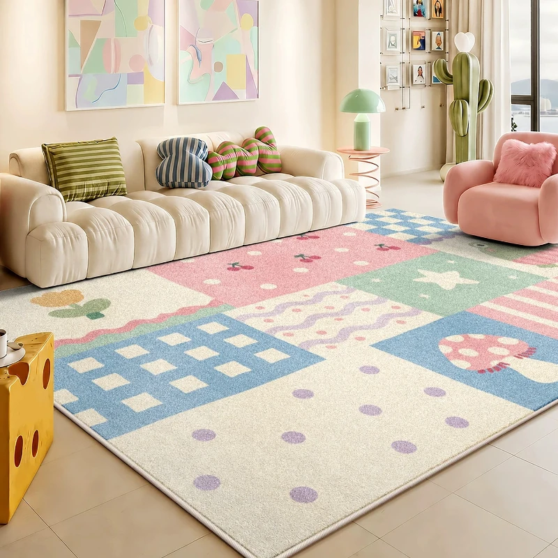 Macaron Colors Living Room Decoration Plush Carpet Large Area Rugs for Bedroom Thicken Washable Lounge Floor Mat Fluffy Soft Rug