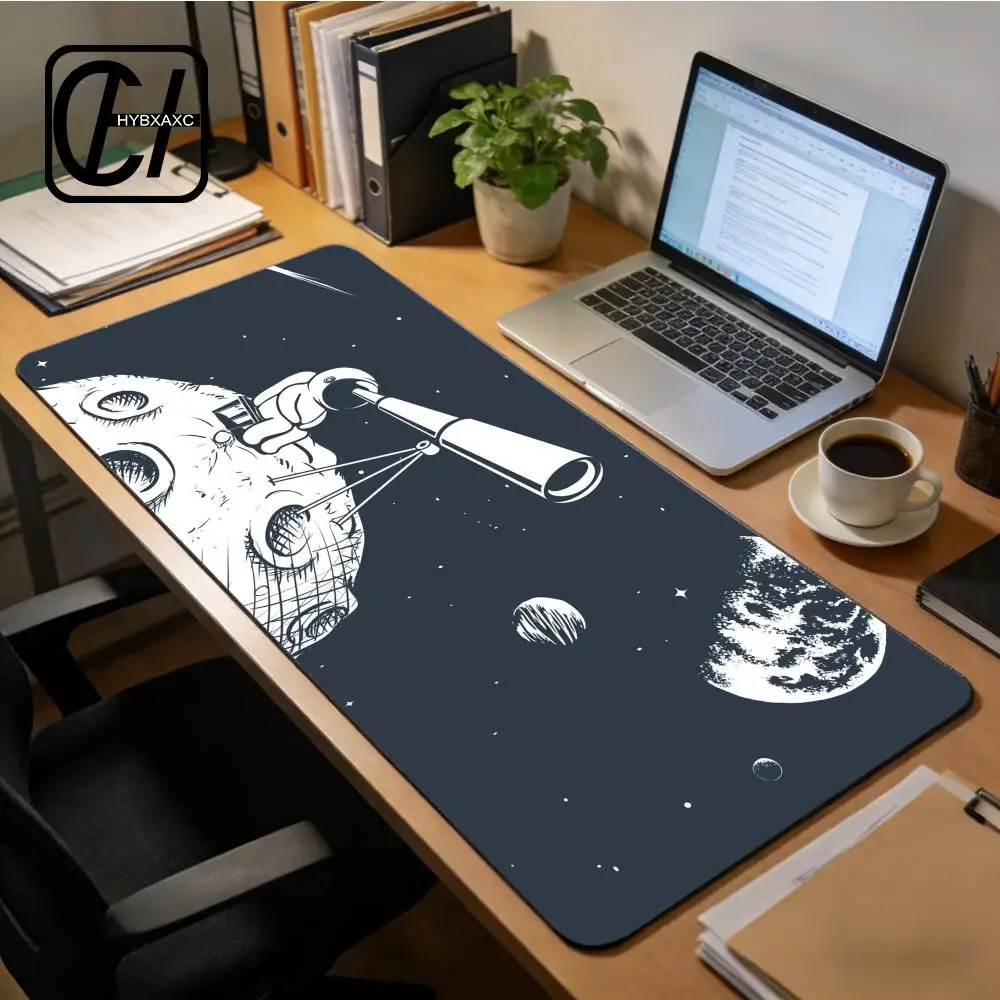 

Space Large Gaming Keyboard Mouse Pad HYB XXC Minimalism Astronauts Computer Gamer Desk Mausepad Long Mousepad Non-slip Playmat