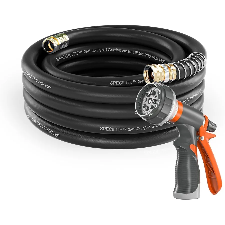 

50 ft x 3 4 in Heavy Duty Flexible and Lightweight Garden Water Hose with Burst Resistance up to 600 psi KinkResistant Hybrid R