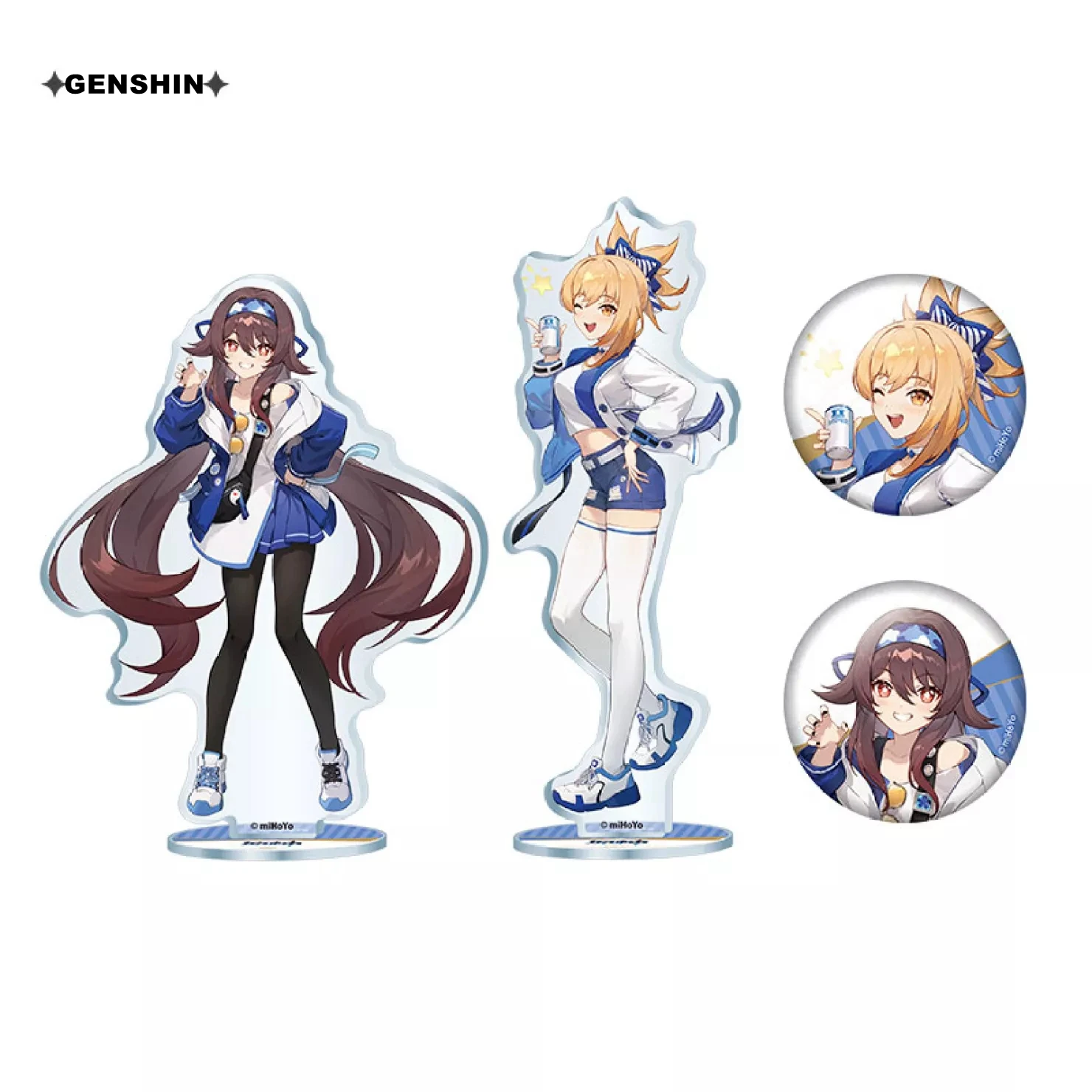 Game Genshin Impact Joint Name LAWSON Theme Cosplay Accessories Anime Metal Badge Acrylic Statue Hutao Yoimiya Pendant Stickers