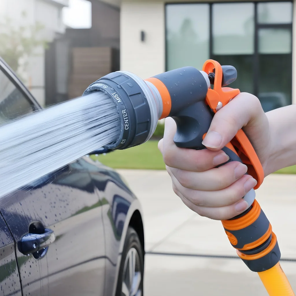 

1pc High Pressure Water Gun for Garden & Car Wash - 8 Function Adjustable Durable Sprinkler Head