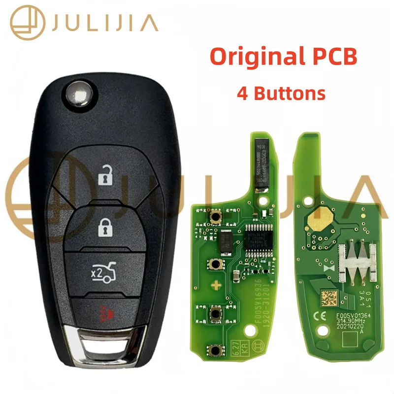 JULIJIA Original 46 Chip Car Remote Key For Chevrolet Avo Cruze XL7 XL8 Trailblazer Onix Tracker Colorado RS Sonic Trax Spark