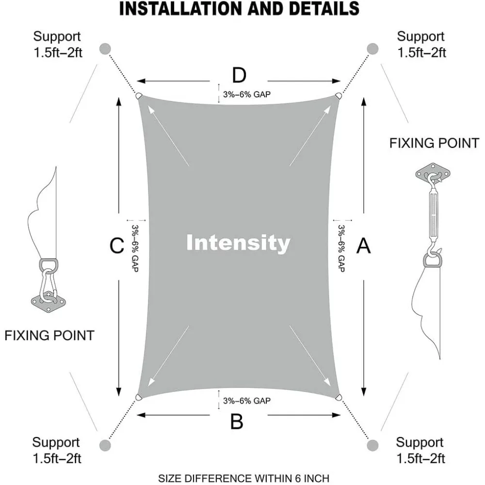 Housity 10 'x 30' البني الشمس الظل الشراع المظلة المظلة الظل غطاء من القماش لساحة فناء سطح السفينة Carport درب حمام سباحة Pergo