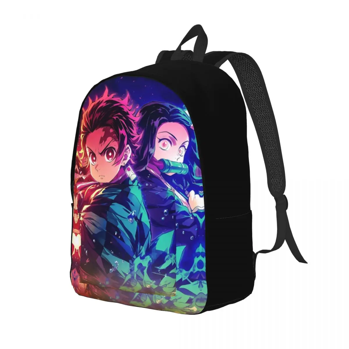 Anime Manga Demon Slayer Backpack Elementary High College School Student Nezuko With Tanjirou Bookbag Men Women Daypack Travel