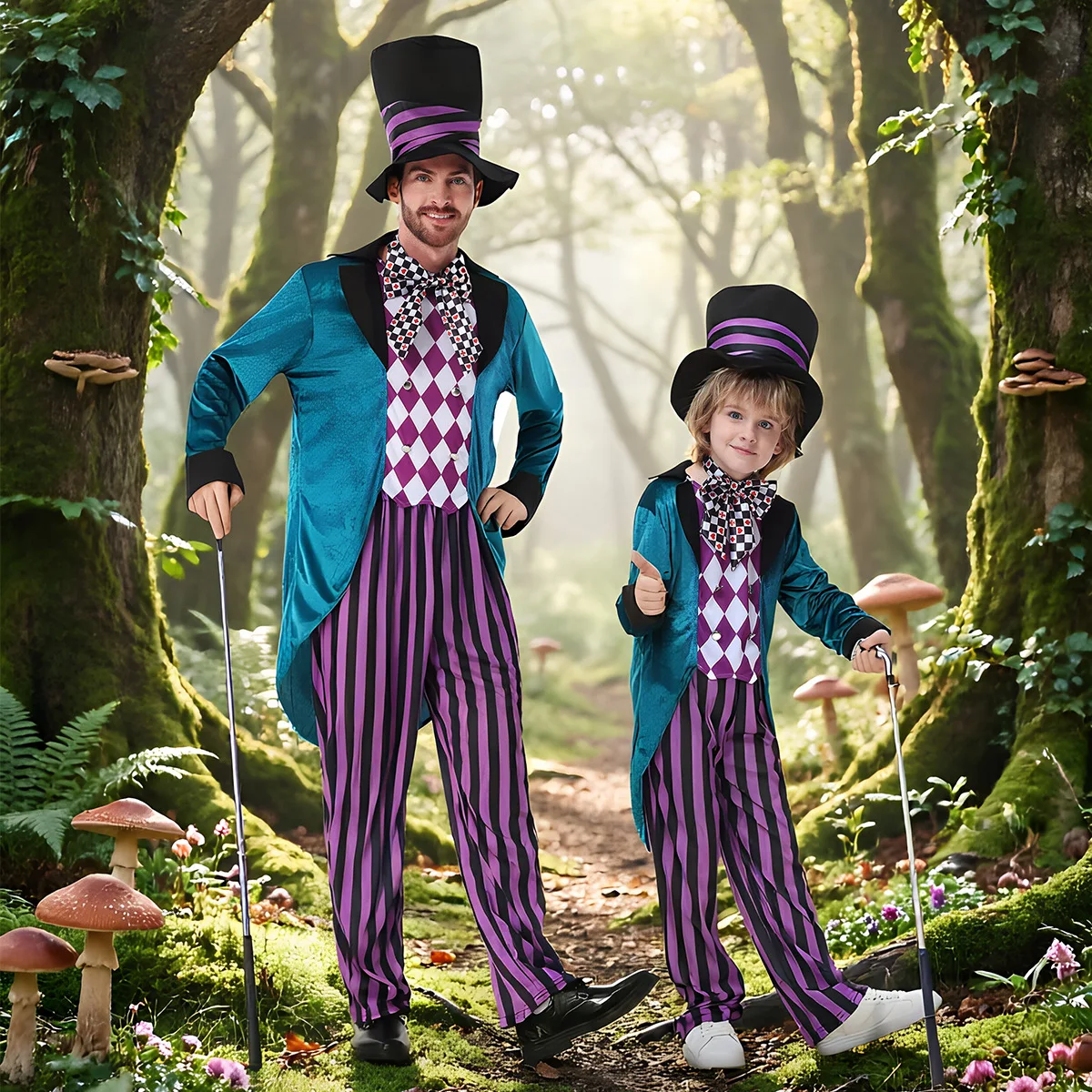 Halloween Party Adult Parent-Child Mad Hatter Magic Role-playing Costume Stage Performance Outfit Traditional Chinese Opera