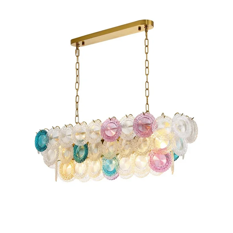 Art Colorful Sunflower Glass Ceiling LED Chandelier Lighting,Lustre Suspension Luminaire Indoor Decor Fixture For Living room