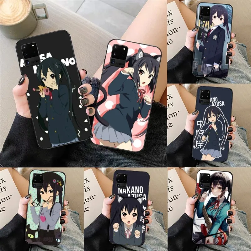 K-ON Nakano Azusa Phone Case for Samsung Galaxy S23 S22 S21 S10 S9 S8 Plus Ultra Black Soft Phone Cover Funda