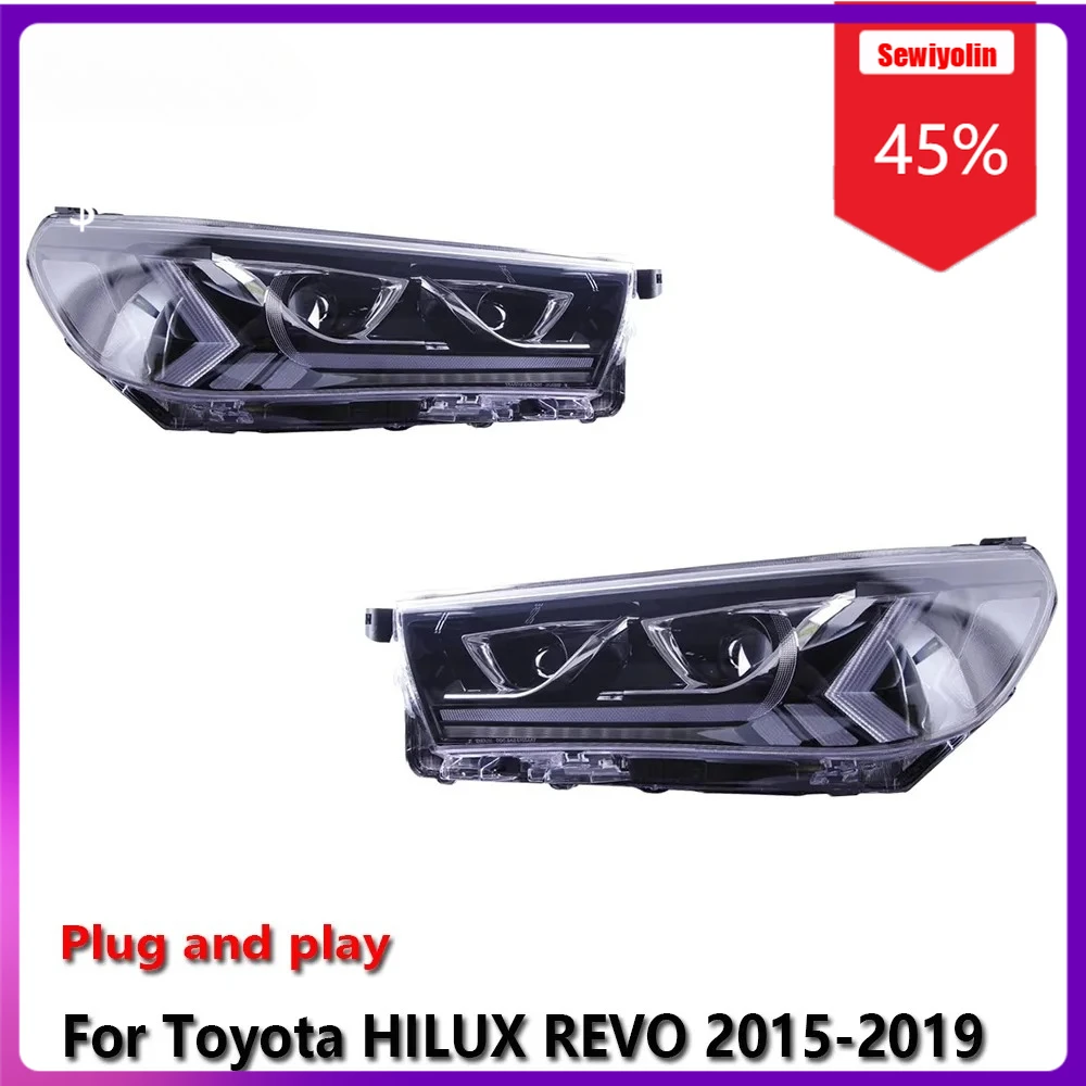 

Sewiyolin Car LED Lamp Headlight Assemblies For Toyota HILUX REVO 2015-2019 Fog DRL Brake Turn Signal Lamp