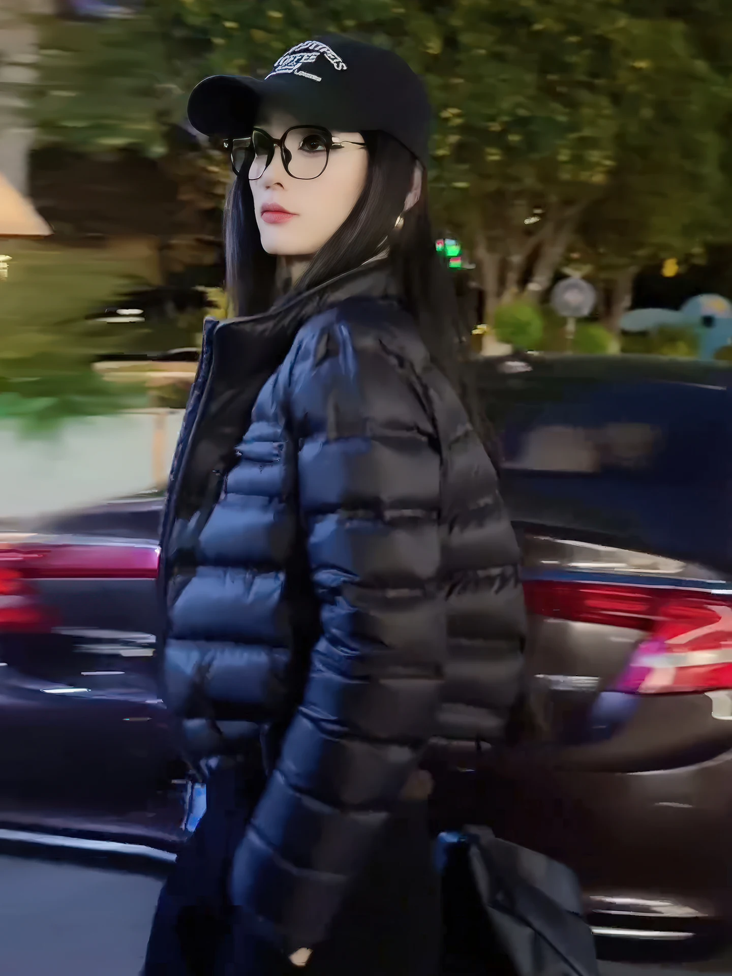 Sle coreano da donna ort leggero imbottito Jaet Bla colletto alla coreana Du piumino caldo Sli Fro per donna