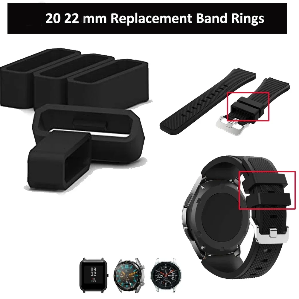 Silicone Holder Retainer Keeper For Garmin Vivomove HR/vivoactive 3 Strap Rubber Loop For Forerunner 645 Music Watch Accessories