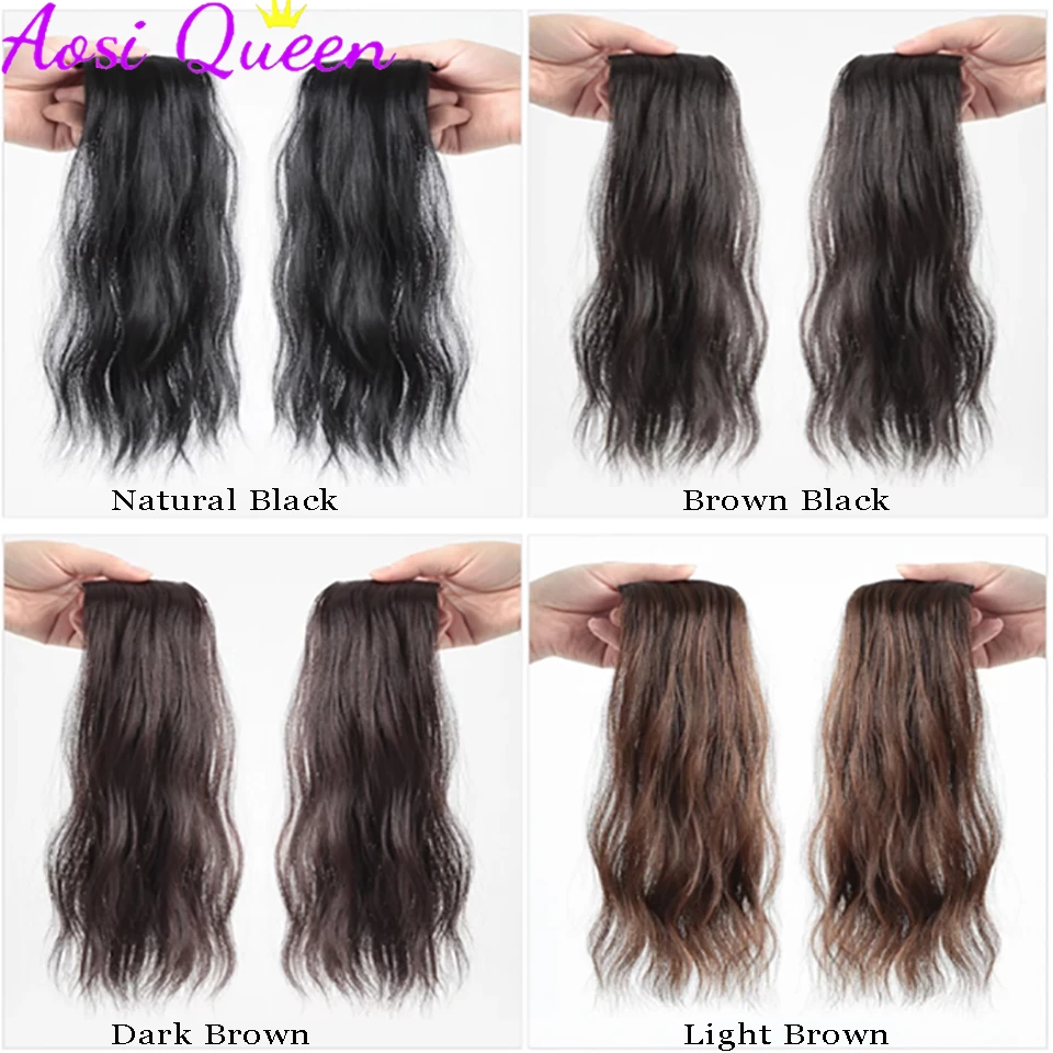 AS Wig Piece Female Fluffy Curly Hair Pad Hair Piece Increase Hair Pad On Both Sides Of The Top Of The Head Hair Root Extension