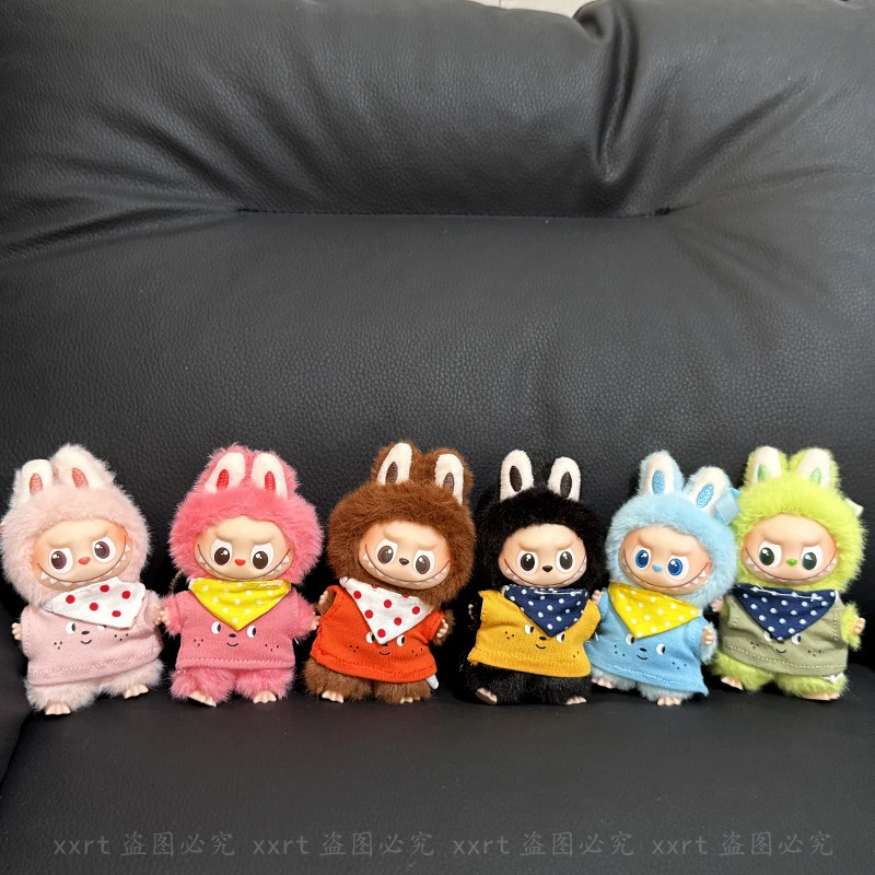 

4th Gen Mini Labubu Pin for Love Series: Bib & Top Set with Funny Faces for Vinyl Doll, Playful Changeable Outfit Clothing Only