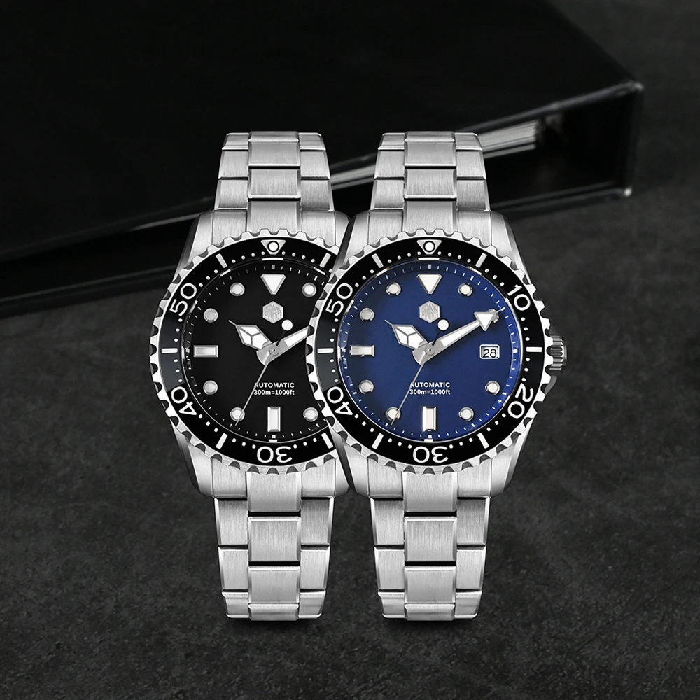 

San Martin 40mm Diver Watch YN55 Automatic Enamel Dial Sapphire Crystal 300m Water Resistance Luxury Mens Mechanical SN0009GD