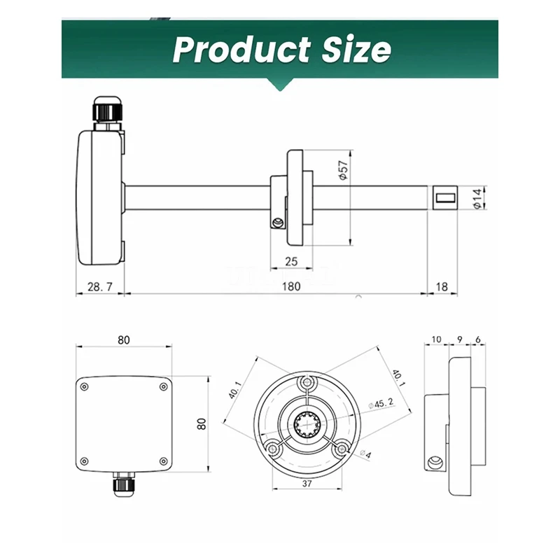 0-30M/S Pipes Wind Speed Sensor High Precision Plumbing Air Speed Volume Measuring  Transmitters